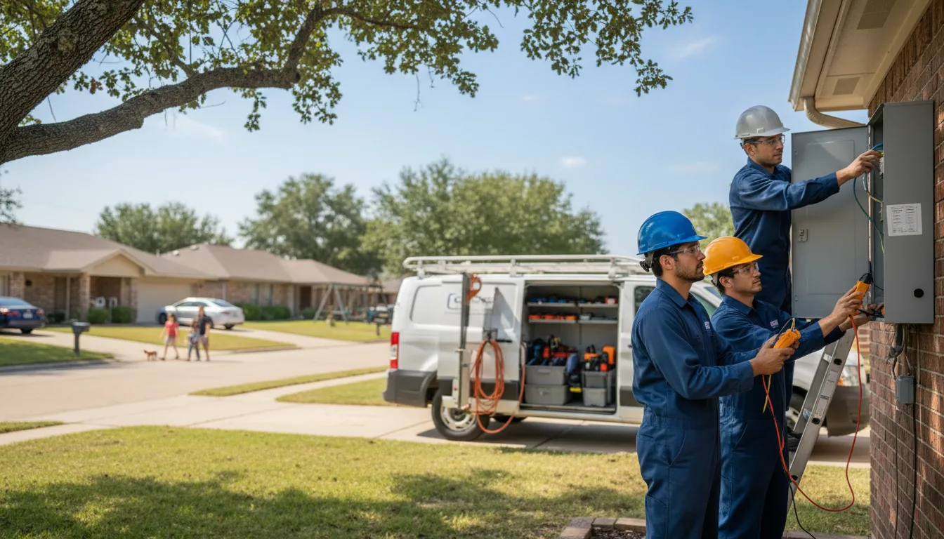 Certified electrician providing emergency electrical services in Kemp, TX